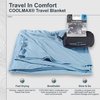 COCOON - Coolmax Travel Blanket | Compact Throw Blanket for Camping and Hiking | Fits in Backpack | Attaches to Luggage | Travel Essential | Fast Drying (Regular 70" x 55"- Ocean Blue)