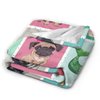 Cute Pug Blanket Cartoon Dog Fleece Throw Blanket Toddler Nursery Fuzzy Plush Super Soft Cozy Warm Pug Stuffed Animal Decor Blanket Gifts for Boys Girls Kids Adult Men Women 50"X40"