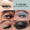 GEUUFEA Grey Black Smoky Eyeshadow Palette, 9 Shades Cool Tone Eye Shadow, Light Smokey Eye Makeup Palette, Create Dazzling Chic Eye Makeup