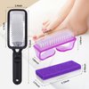 Foot Callus Remover Set,Pedicure Kit Includes 1 Stainless Foot Rasp Foot File,4 Foot Pumice Stone & 1 Nail Brush,Foot Scrubber Remove Hard Dry Skin,Foot Care Pedicure Tools for Wet and Dry Feet,Purple