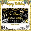 80s 90s Hip Hop Birthday Party Decorations Glitter Rap Theme Birthday Banner Go Shawty It's Your Birthday Sign Backdrop Funny Gold Chain Birthday Photo Booth for Women Men Birthday Party Supplies
