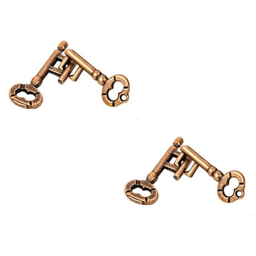 Sujosa 2pcs Metal Brain Teaser Puzzle Keys, Assembly & Disentanglement Puzzles, IQ Logical Games, Fidget Stress Gift for Adults