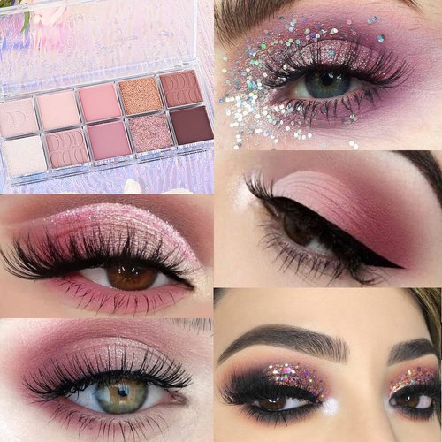AMY'S DIARY 10 Colors light Pink Eye Shadow Eyeshadow Palette, High Pigmented, Blendable Long Lasting Waterproof Nude Pink Neutral Eye Shadow Palette Makeup (14#)