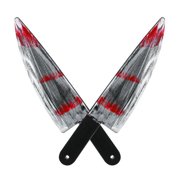 Sumind 2 Pieces Halloween Knife Prop Machete Costume Prop Fake Realistic Knife Toy for Halloween Party Zombie Costumes and Cosplay (Dagger Style)