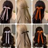 6PCS Halloween Hair Bow Clips With Long Tails Hair Accessories for Women