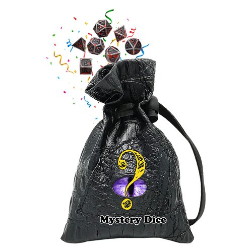 Haxtec Mystery Dice Bag with Metal Dice Set Dragon Eye Dice Pouch Drawstring PU Leather Dice Holding D&D Dice Dungeons and Dragons Accessories DND Gifts Stocking Stuffers