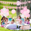 Pink Pig Happy Birthday Banner Pig Garland Cute Pig Birthday Party Supplies for Girl Pig Theme Birthday Decoration Piggy Party Supplies