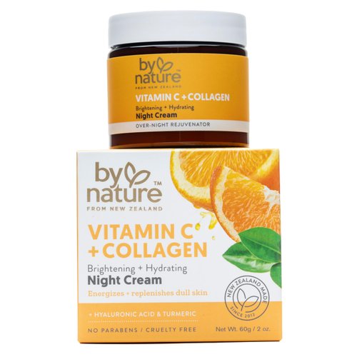 BY NATURE FROM NEW ZEALAND Vitamin C + Collagen Brightening + Hydrating Night Cream