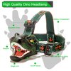 lelefa Dinosaur Kids Headlamp, T-Rex Dinosaur Led Headlamp Flashlight, Dinosaur Toy Headlamp Flashlight with 4 Lighting Mode for Boys, Girls’ Camping, Hiking, Reading and Party (Green)