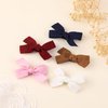 Adorable 2pcs White Hair Bow Clips for Baby-Girls - Boutique Barrettes for Toddlers and Kids with Fully Lined Clips（Royal Blue）