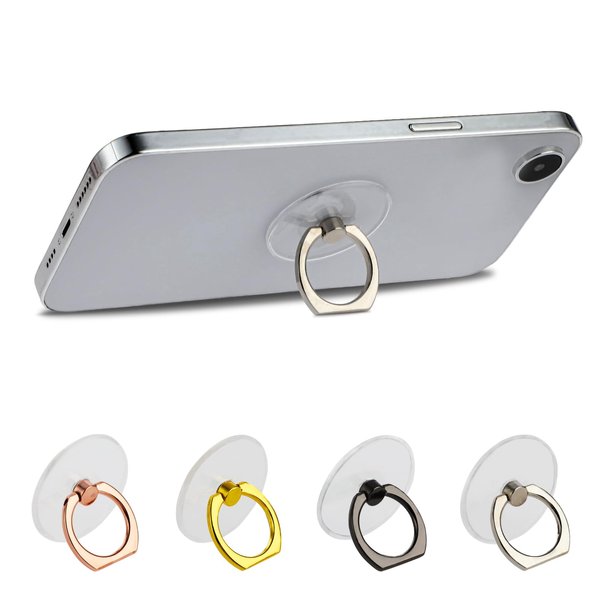 WLLHYF Cell Phone Ring Holder 4 Pcs Transparent Phone Ring Grips Kickstand 360°Rotation Clear Finger Ring Stand Universal Phone Accessories Compatible with All Phones, Tablet, Case