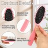 Giantree 2Pcs Wig Brush for Synthetic Wigs with Comb, Stainless Steel Bristle Wig Hair Brush Professional Synthetic Hair Brush for Thick Curly Thin Long Short Wet or Dry Hair Extension Brush for Women