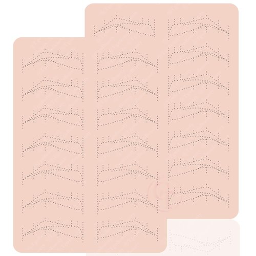 TgoBeauty 7 Pairs Brow Shapes Double Sided Design Eyebrow Spine 6 Nano stroke practice skin Silicone Practice Pad for Permanent Makeup Training (Pink Skin-1pc)