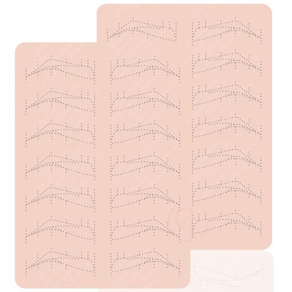 TgoBeauty 7 Pairs Brow Shapes Double Sided Design Eyebrow Spine 6 Nano stroke practice skin Silicone Practice Pad for Permanent Makeup Training (Pink Skin-1pc)