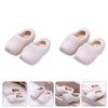 COHEALI Mini Finger Shoes 4pcs Mini Wooden Shoes Miniature Wooden Shoes Blank Wooden Shoes Mini House Decor Miniature Doll Shoes