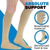 Made in USA - Compression Knee High for Women and Men 20-30mmHg - Graduated Support Opaque Compression Socks for Swelling, Lymphedema, Pregnancy, Leg Pain - Khaki, Medium - A105KH2