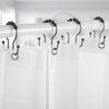 Goowin Shower Curtain Hooks, 12 Pcs Shower Curtain Rings, Stainless Steel Black Shower Curtain Hooks, Shower Curtain Rings Rust Proof, Smooth Sliding Anti-Drop Double Shower Rings for Curtain (Black)