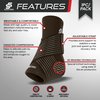 Sleeve Stars Ankle Brace for Sprained Ankle, Plantar Fasciitis Relief Ankle Support for Women, Ankle Compression Sleeve w/ Strap (Single/Dark Brown)