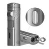 PIPITA Torch Lighter Windproof Cigar Lighter Jet Quad Flame Refillable Butane Cigarette Lighter with Punch (Without Butane Gas)