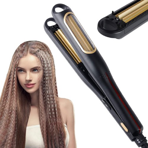 Hann Auto Hair Crimping Iron Volumizing Hair Iron for Fluffy Hairstyle Curling Iron, Corrugation Crimper Hair Iron, Anti Static Crimping Hair Iron Adjust Temperature for All Hair Types