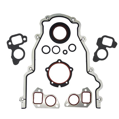 Engine Timing Cover Set TCS45993 W/Water Pump Gaskets & Main Seal, Front Cover Timing Cover Gasket Kit 12633904 Replacement for GM LS LS1 LS6 LS2 LS3 LQ9 LQ4 4.8L 5.3L 5.7L 6.0L 6.2