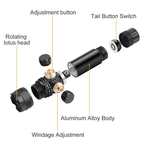 Feyachi GL6 Tactical Green Laser Sight with 45 Degree M61 Mlok Rail Mount and Pressure Switch