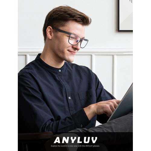 ANYLUV Blue Light Blocking Glasses for Men Premium Carbon Fiber Temples Mens Computer Gaming Glasses Rectangle Style UV400