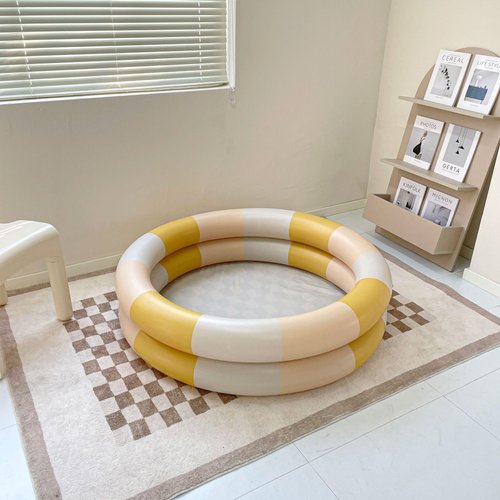 Tnfeeon Inflatable Pool, Inflatable Water Play Pool Retro Folded Water Play for Indoor and Outdoor (Yellow Stripe)