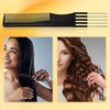 2pcs Double-Head Parting Teasing Comb, Black Metal Teasing Combs for Women Fine Tooth Comb Hair Forking Comb Prong Pick Combs Parting Comb Styling Comb with Metal Pick for Women