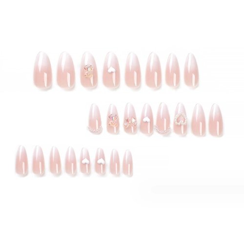 YoYoee Medium Stiletto False Nails Gradient Press on Nails Cute Acrylic Fake Nails for Women and Girls 24PCS