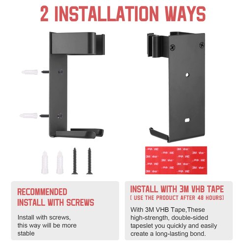 Moqing Wall Mount Holder for Dyson Airwrap Styler Hair Curling Iron Barrels, Metal Organizor Storage Rack Suitable for Various Curly Hair Sticks,Aluminum (Black)