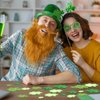 300 Pieces Green Glitter Shamrock Foam Stickers for St Patrick's Day - Lucky Clover Foam Stickers for Kids, St. Patricks Day Irish Party Decoration Craft Supply Self Adhesive Seals for Window Wall