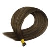 Full Shine Sew In Hair Extensions Real Human Hair Genius Weft Hair Extensions Hand Tied Extensions Real Hair Darkest Brown To Light Brown Mix Darkest Brown Hair Extensions Straight Weft 60G 20 Inch