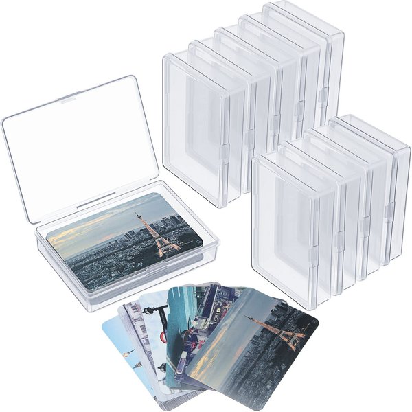 Playing Card Box Trading Card Case Card Storage Organizer 3.8 x 2.7 x 0.8 Inch Clear Card Case Empty Plastic Storage Box for Gaming Cards(36)