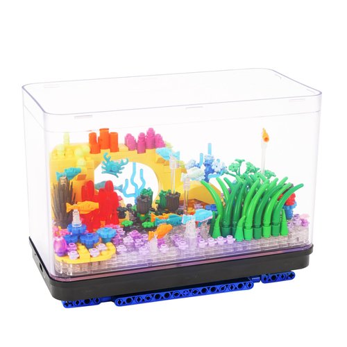 Geniteen Fish Tank Building Block Set, Collectible Ocean Exploration DIY Aquarium Micro Building kit Animal Building Toys (Ocean Exploration)