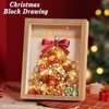 MEIEST Christmas Tree Picture Frame Building Blocks Set,Creative Xmas Building Set with Exquisite Frame,Fantasy Building Bricks Toys,Home Decor (Red)