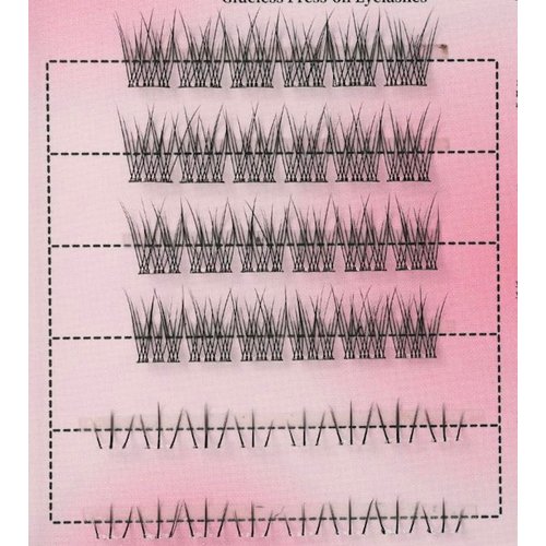Hanakoko Self Adhesive Lash Clusters Press-on Lashes No Glue Lash Extension DIY Lash Reusable Glue-free Magnets-free Easy Removal 10-13mm Lashes Kit No Glue Lash (Combo 1)