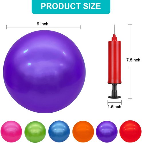 GCQJOQ 3 Pcs 9 Inch Inflatable Bouncy Balls with Hand Air Pump for Indoor Outdoor Play Balls (Purple)