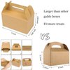 LOKQING 7x3.85x3.85 Inches Party Favor Boxes Brown Treat Boxes Kraft Gable Boxes Paper Gift Boxes for Baby Showers Birthday Party Wedding(25 Pack)
