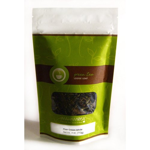 Mahamosa Pear Green-White Tea 4 oz (with mango and pineapple), Loose Leaf Green Tea and White Tea Blend