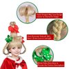 ColorGround Children's BLonde Braided Costume Wig with Red and Green Polka Dot Bows and Red Bead Necklace for Christmas Celebration Party(Blonde)