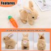 PEUTIER Bunny Plush Toy with Carrot Toy, Interactive Bunny Toy Electronic Hopping Rabbit Toy Walking Bunny Toys with Sounds Wiggle Ears Twitch Nose Bunny Toy for Kids Easter Birthday Gifts