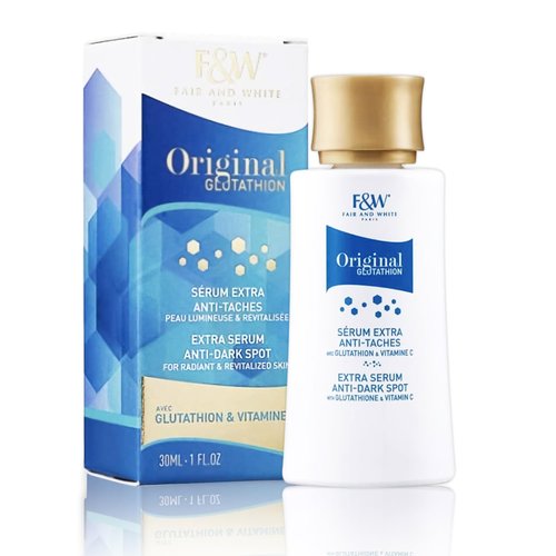 Fair and White Original Glutathione Dark Spot Serum - 1 fl oz / 30ml - Skin Brightening Serum, Helps to Reduce Skin Pigmentation - Skin Brightening Serum for Face & Body - with Glutathione & Vitamin C