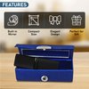 US Office Elements Elegant Dark Blue Satin Lipstick Case with Mirror – Luxurious Soft Satin Lipstick Holder for Purse, Stylish Protection for Your Lipstick (Set of 2)
