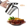 Gravy boat Stainless Steel Insulated Jug with Hinged Lid Ideal for Gravy or Cream at Thanksgiving, Stainless Steel Gravy Boat Sauce (450ML) (silver)