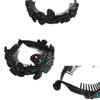 Rhinestone Flower Ponytail Holder Twist Bun Shape Hair Claw Hair Cuffs Accessory for Women Mother's Day Gift (Blue)
