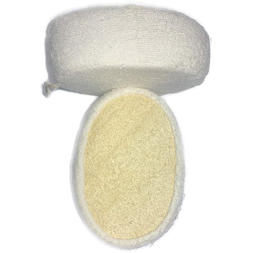 2 Pack Natural Exfoliating Loofah Body Pad Sponge Facial Brush - Shower Scrubber - Body Bath Spa for Men & Women, Renewable Resource