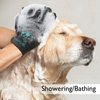 COOLJOB Patented Pet Grooming Gloves, Pet Shampoo Bathing Brush for Men, Gentle Deshedding Brush Glove, Hair Removal Mitt for Cat, Dog, Horse, Rabbit, 384 Rubber Tips，Black & Blue, One Pair, Medium