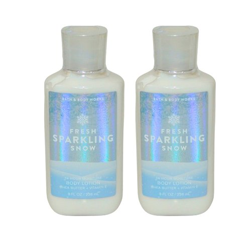 Bath & Body Works Body Lotion Pack of 2, 8oz Each (Fresh Sparkling Snow)