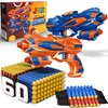 2 Pack Blaster Guns Toy Guns for Boys with 60 Pack Refill Soft Foam Darts for Kids Birthday Gifts Party Supplies Hand Gun Toys for 4 5 6 7 Year Old Boys
